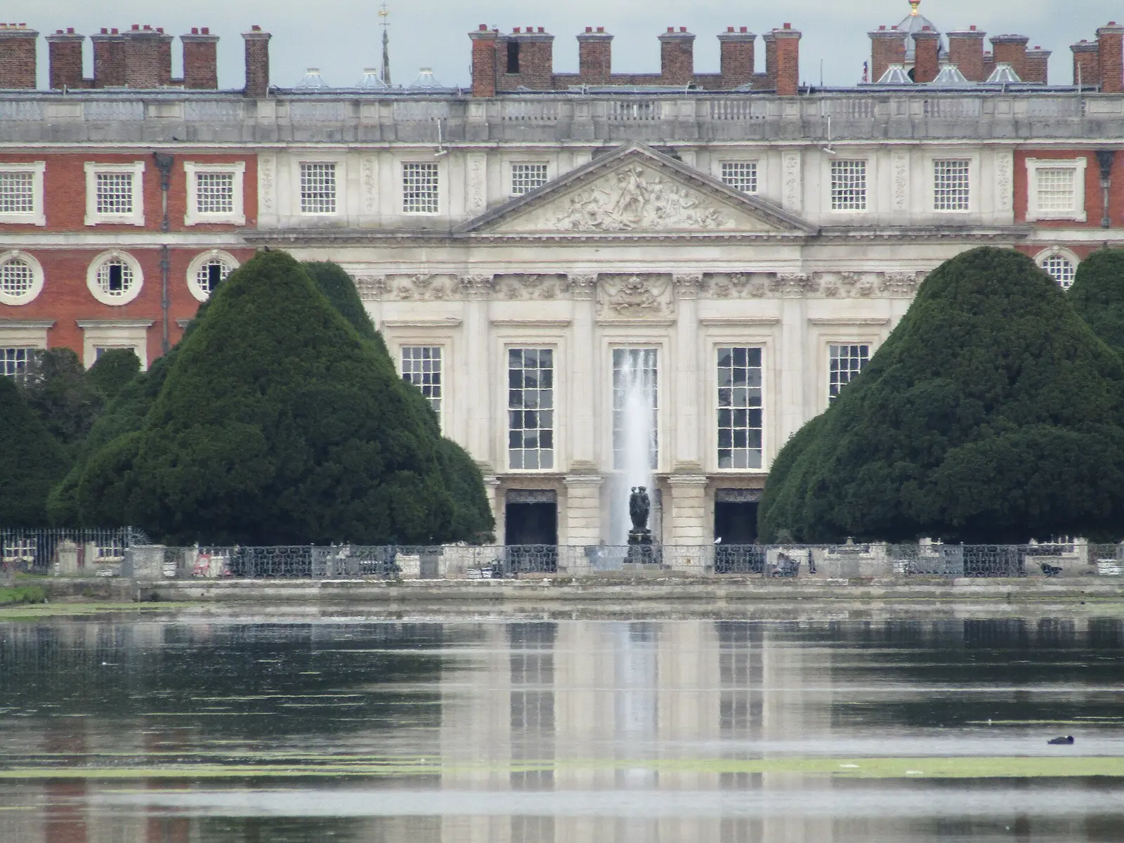 East front of Hampton Court Palace across the Long Water
