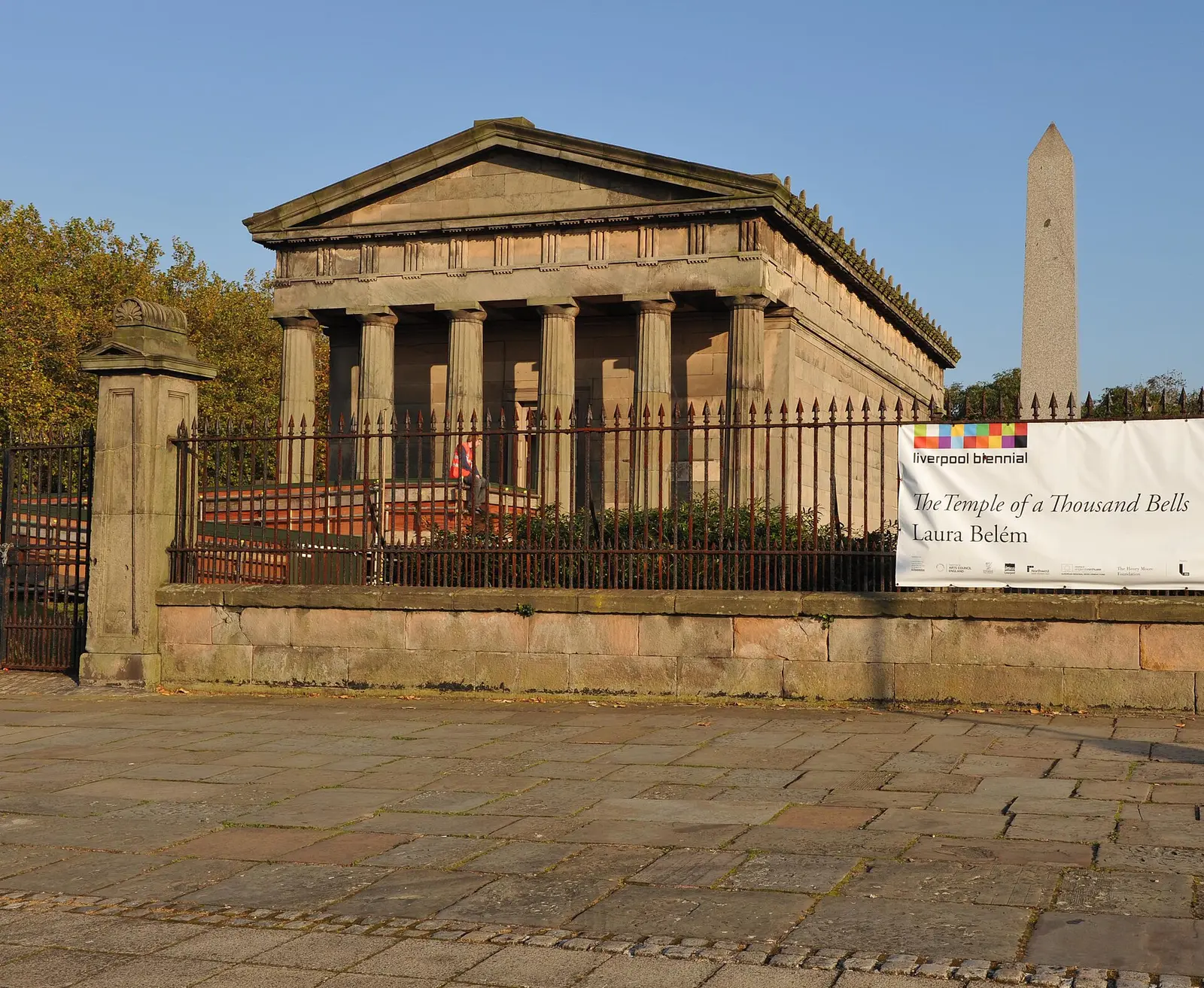 The Oratory in Liverpool with a Liverpool Biennial banner during the 2010 Biennial
