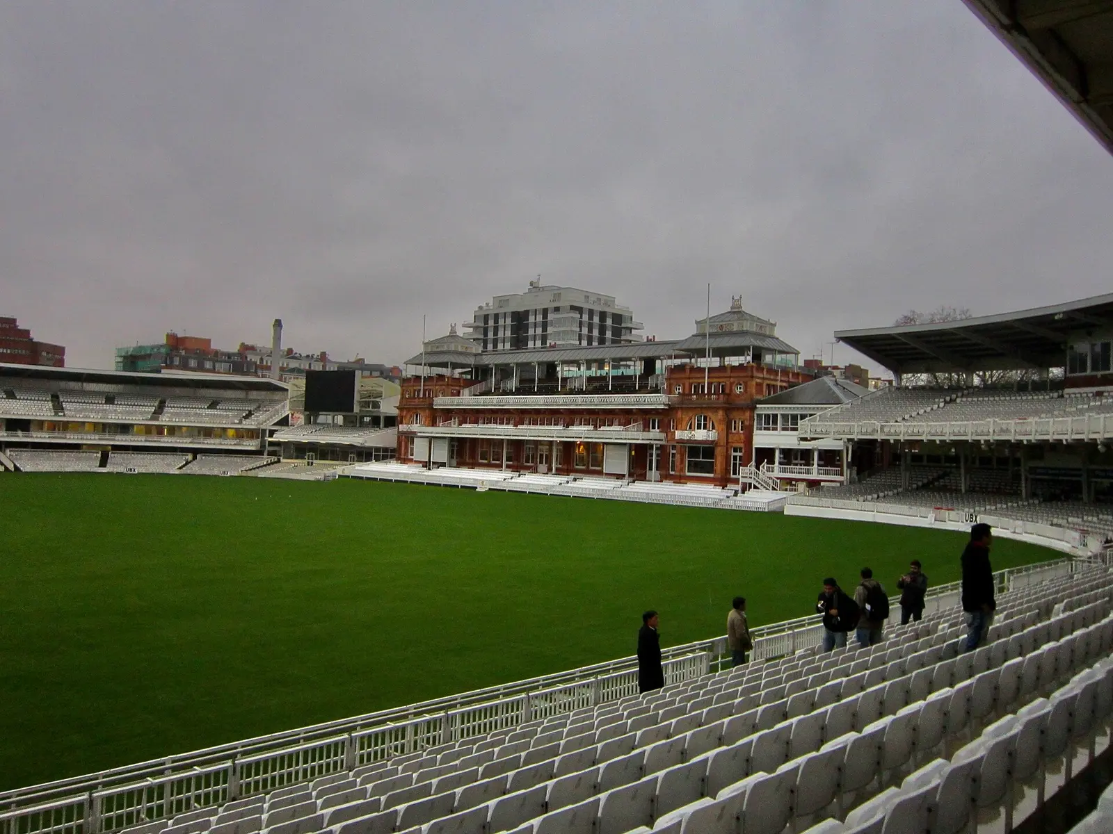 The Lord's pavilion and outfield seen across the ground